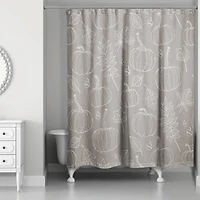 Gray Fall Shower Curtain