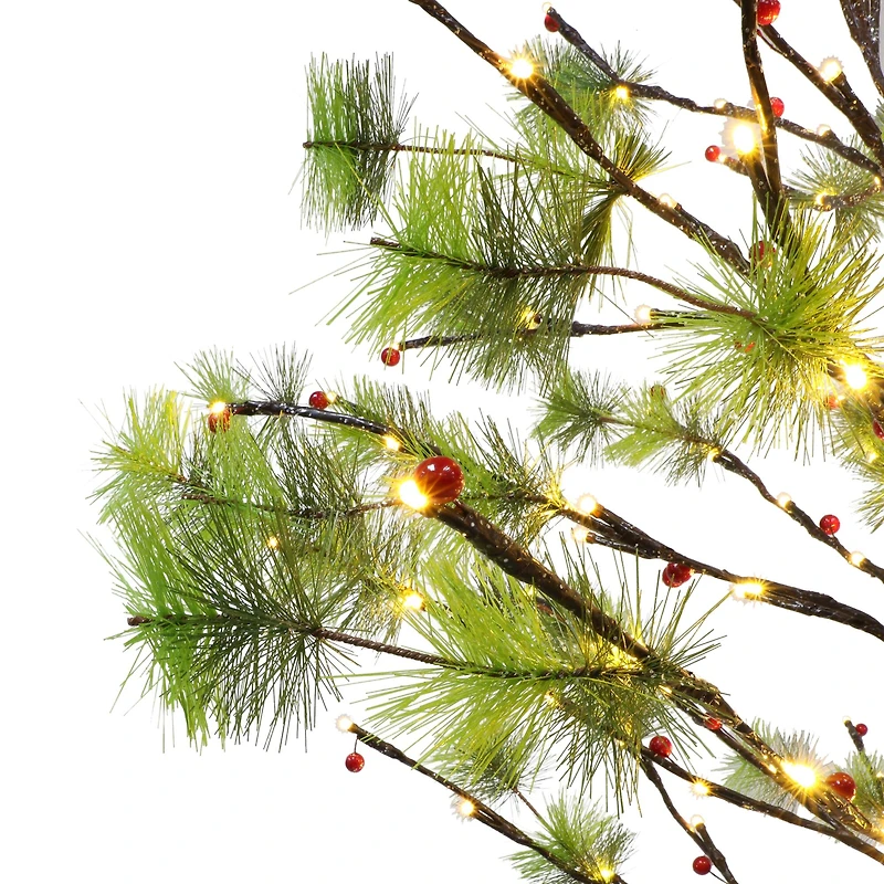 6 Pack: 4ft. Pre-Lit Twig Tree, White LED Twinkle Lights