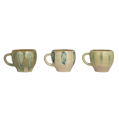 Hello Honey® 12oz. Green & Blue Geometric Stoneware Mug Set