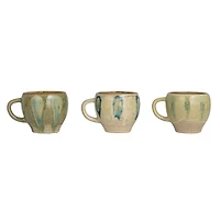 Hello Honey® 12oz. Green & Blue Geometric Stoneware Mug Set