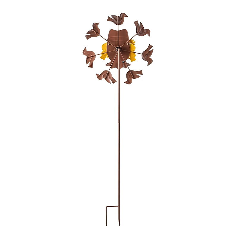 Glitzhome® 41.75" Fall Scarecrow Head with Crows Windmill Yard Stake