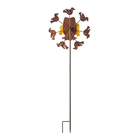 Glitzhome® 41.75" Fall Scarecrow Head with Crows Windmill Yard Stake