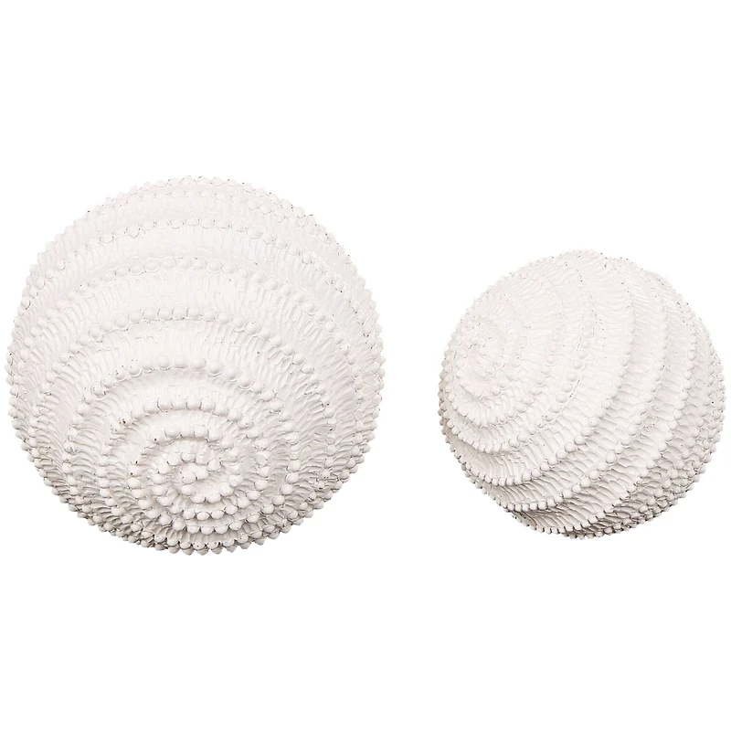 Cream Textured Dimensional Ball Sculpture Set
