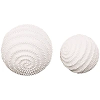 Cream Textured Dimensional Ball Sculpture Set
