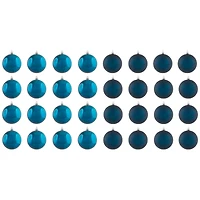 32ct. 3.25" 2-Finish Sapphire Blue Shatterproof Ball Ornaments