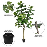 7ft. Potted Artificial Fiddle Tree
