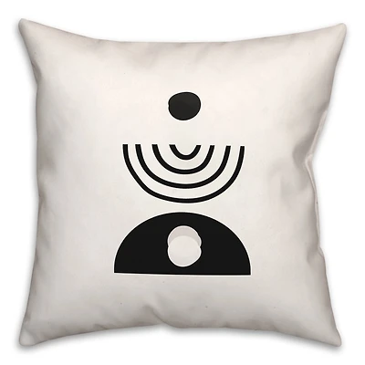 Mod Shapes Stack Black 18" x 18" Throw Pillow