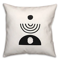Mod Shapes Stack Black 18" x 18" Throw Pillow