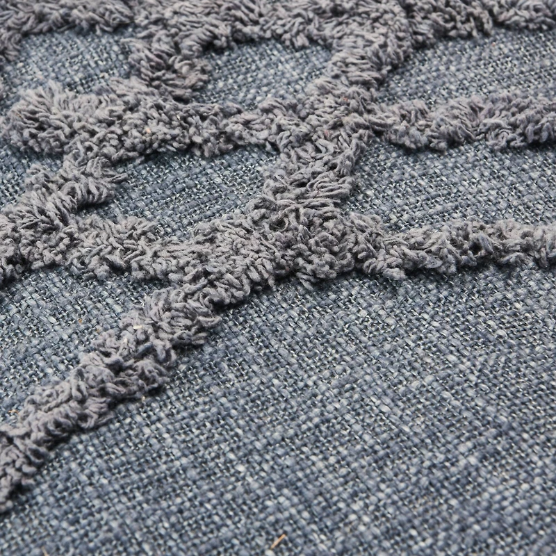 Hello Honey® Stonewashed Blue Tufted Chevron Pattern Slub Pillow