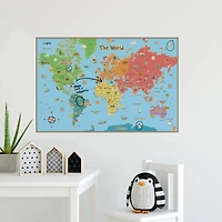 Wallpops Kids World Dry Erase Map Decal