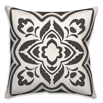 Black Medallion II 18" x 18" Throw Pillow