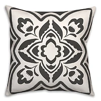 Black Medallion II 18" x 18" Throw Pillow
