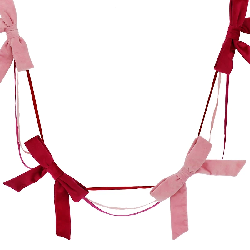 6ft. Red & Pink Bow Garland by Ashland®