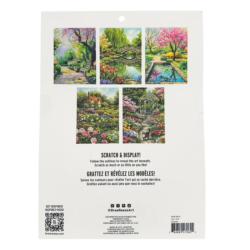 Brea Reese™ 9" x 12" Garden Scenes Scratch Art Paper Pad