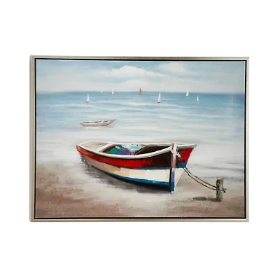 Multi Colored Coastal Canvas Wall Art, 36" x 47"