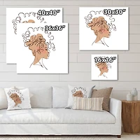 Designart - One Line Portrait of African American Woman I