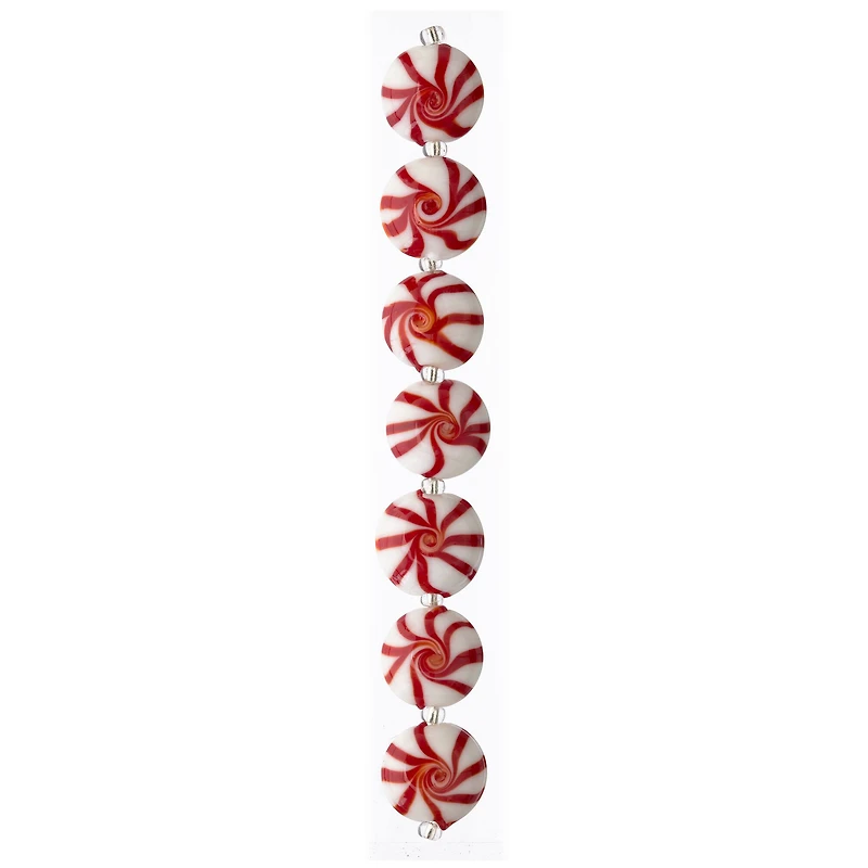 Candy Cane Glass Beads, 16mm by Bead Landing™
