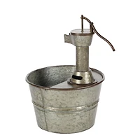 Grey Iron Farmhouse Fountain, 18" x 15" x 17"