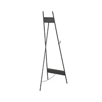 57.5" Black Metal Easel with Wood Accents