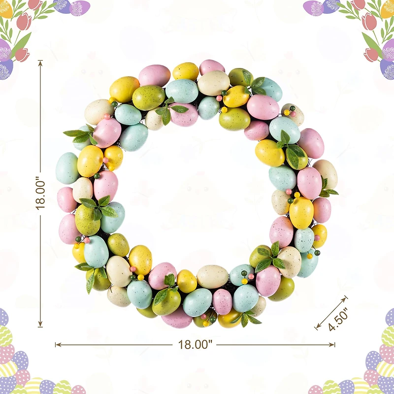 Glitzhome® 18" Easter Eggs Wreath