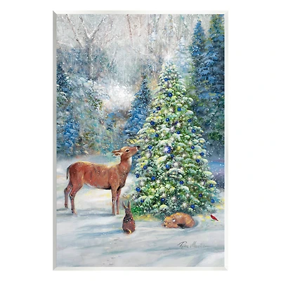 Stupell Industries Winter Woodland Animals Tree Wall Plaque Art