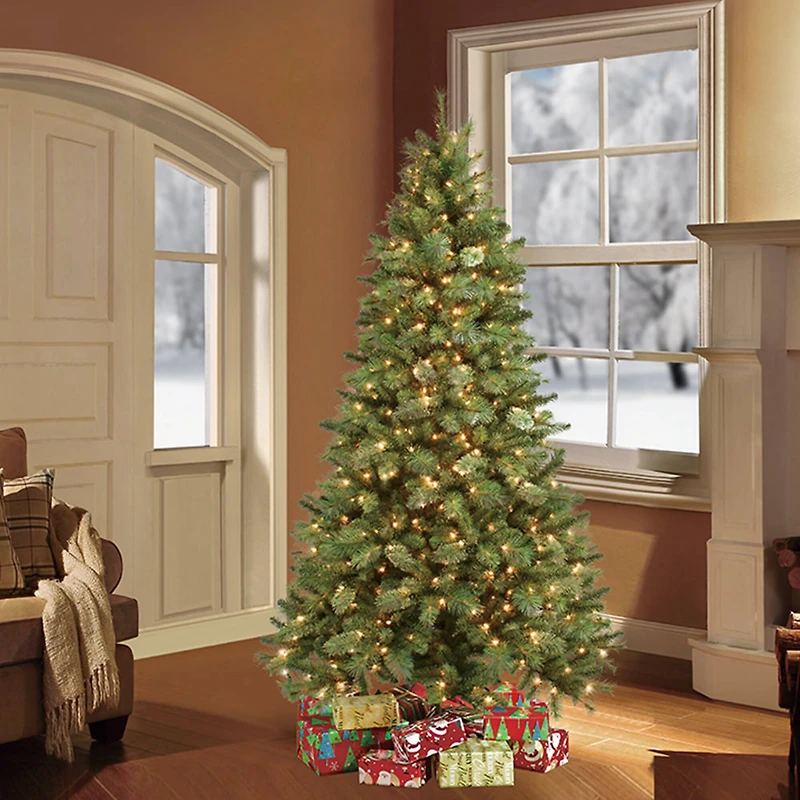 7.5ft. Pre-Lit Teton Pine Artificial Christmas Tree, Clear Lights