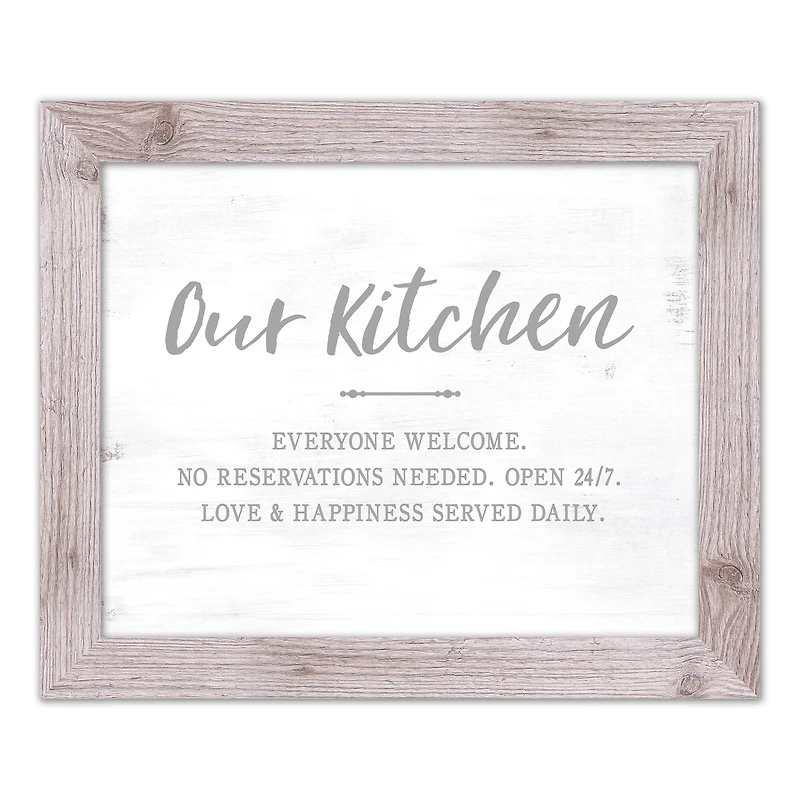 Our Kitchen 20" x 16" Western White Framed Print