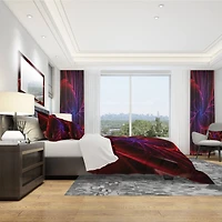Designart 'Purple & Red Entanglement Abstract' Modern & Contemporary Bedding Set