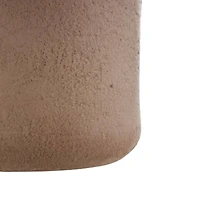 19.25" Brown Paper Mache Abstract Distressed Textured Vase with Triangular Handle