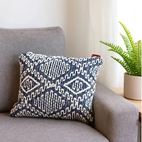 13" x 18" Navy & Ivory Diamond Handloom Throw Pillow by Ashland®