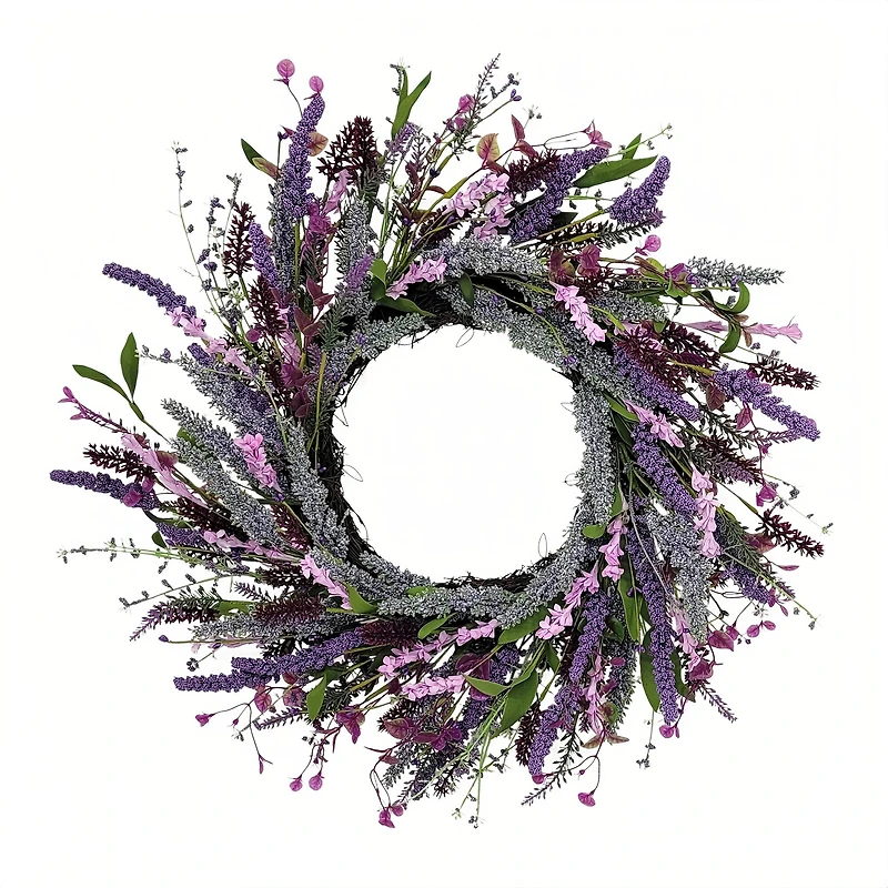 24" Artificial Lavender Floral Spring Wreath