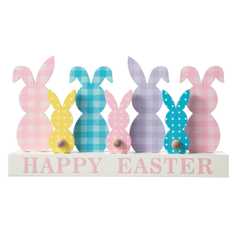 Glitzhome® 11.75" Easter Wooden Bunny Family Table Décor