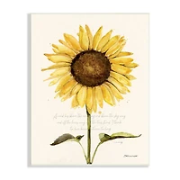 Stupell Industries Wind Has Blown Quoted Script Warm Sunflower Floral Wall Plaque