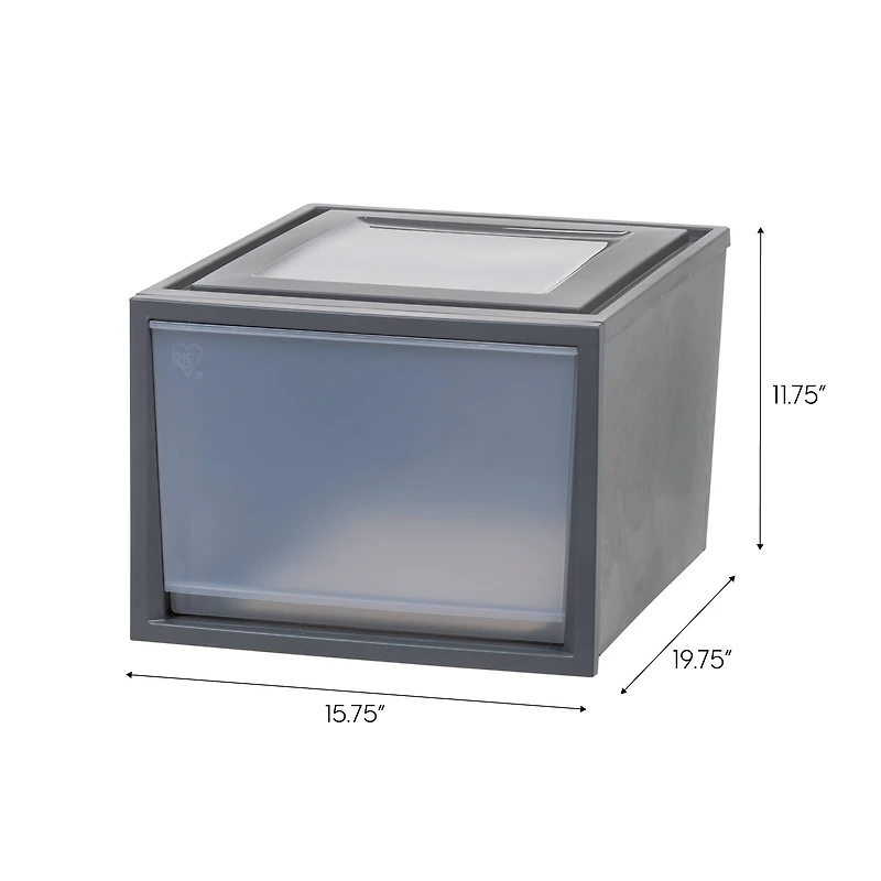 Iris® Gray Deep Box Chest Drawer, 3 Pack