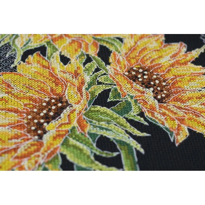 Abris Art Bright Sunflowers Counted Cross Stitch Kit