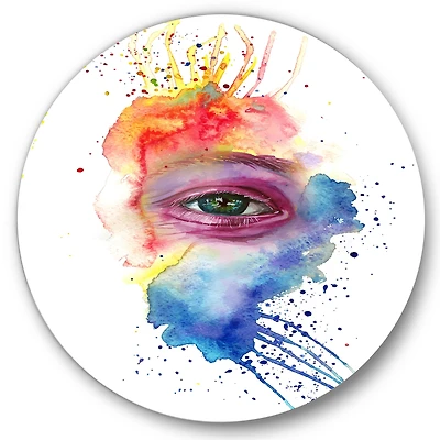 Designart - Detail of Eye In Multi-Colored Face Portrait