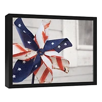 American Pinwheel Black Framed Canvas
