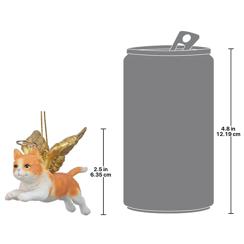 Design Toscano Honor the Feline Orange Tabby Cat Angel Ornament