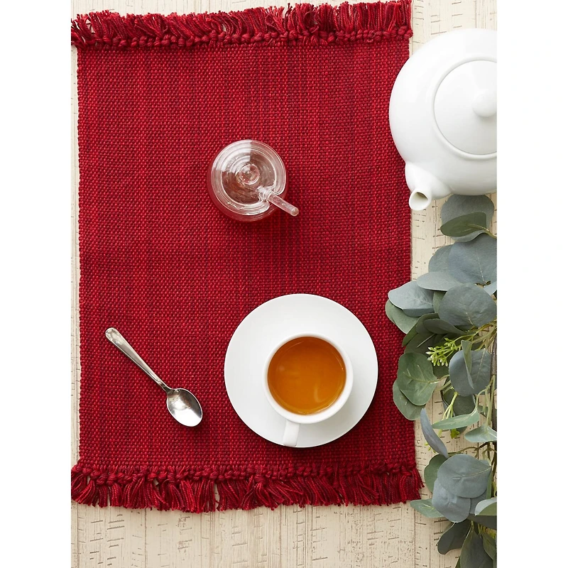 DII® Variegated Redwood Fringe Placemats, 6ct.