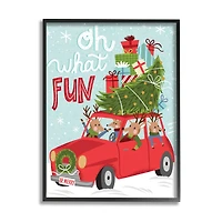 Stupell Industries Oh What Fun Holiday Car Framed Giclee Art