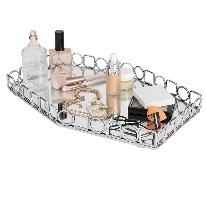 Home Details Circles & Squares Large Mirror Vanity Tray