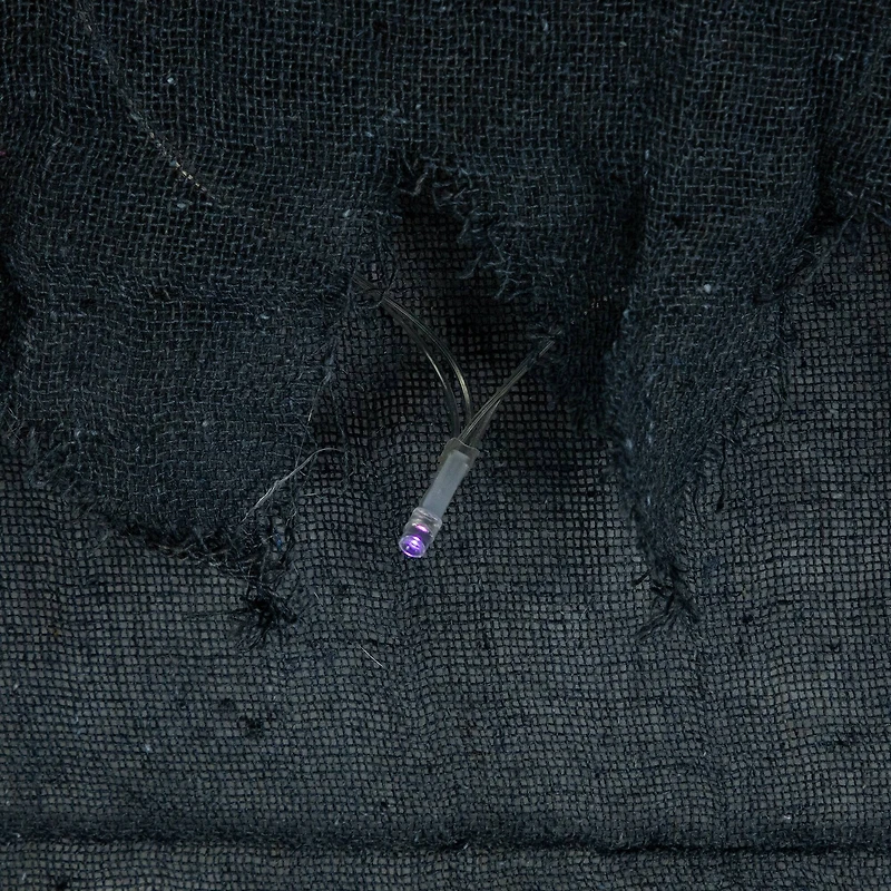 Lighted Raggedy Halloween Valance- 5.75' - Purple LED Lights