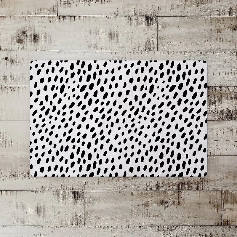 Black and White Spots 27" x 18" Floor Mat