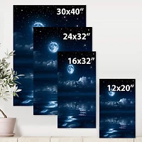 Designart - Full Moon in Cloudy Night Sky I