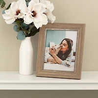 Expressions™ 8" x 10" Faux Wood with Silver Inner Frame by Studio Décor®