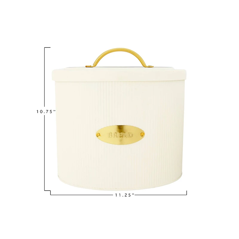 Hello Honey® 10.75" White Oval Metal "Bread" Box with Lid