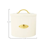 Hello Honey® 10.75" White Oval Metal "Bread" Box with Lid