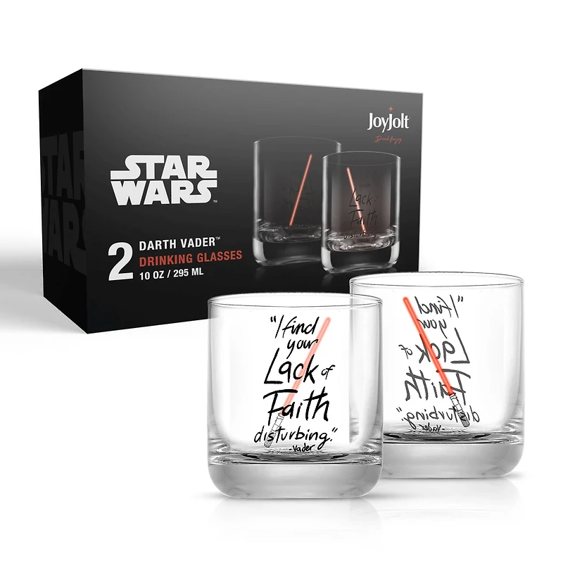 JoyJolt® Star Wars™ 10oz. New Hope Darth Vader Red Lightsaber Short Drinking Glass, 2ct.