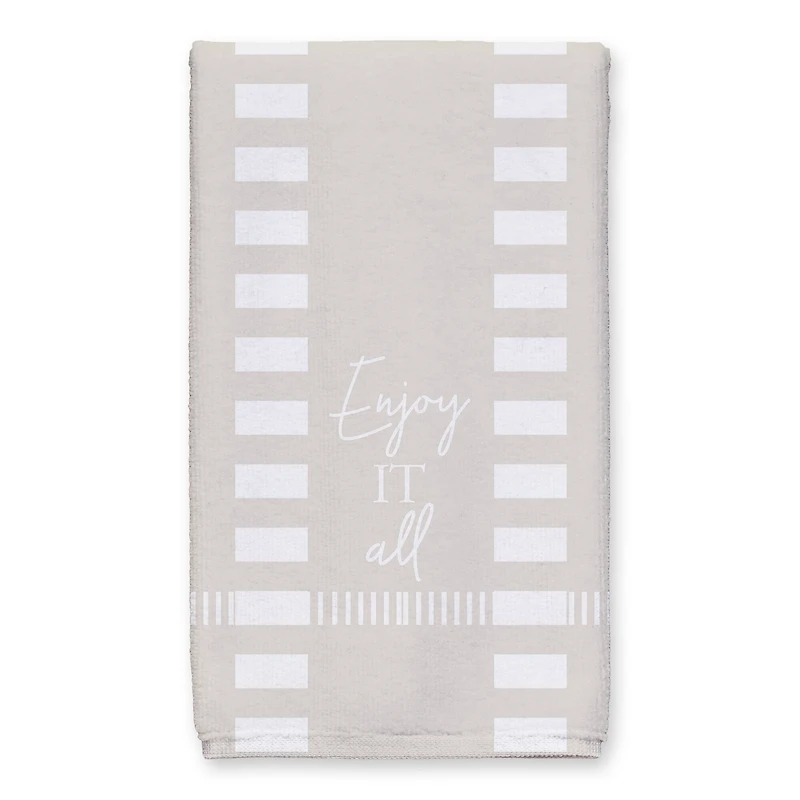 Striped Dashed Lines Enjoy All Tea Towel Set