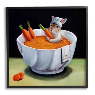 Stupell Industries Bunny Rabbit Carrot Vegetable Soup Bath Framed Giclee Art